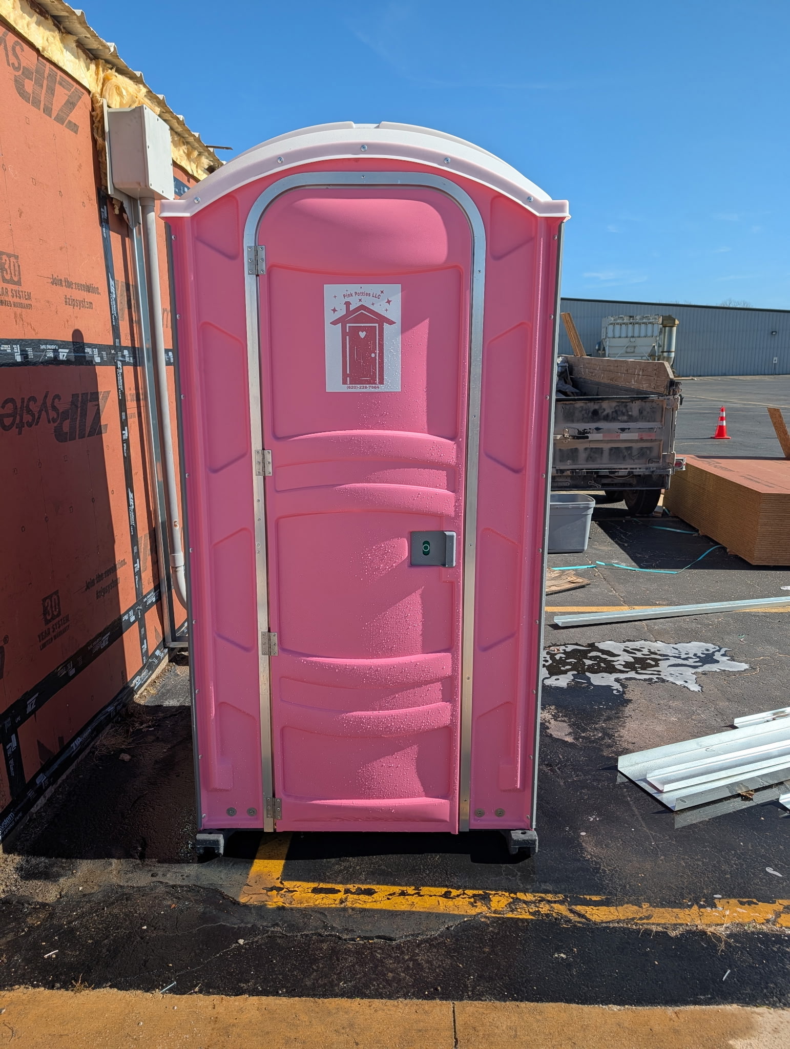 Pink potty on site